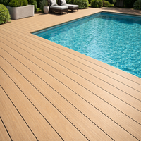 Planches de terrasse en WPC co-extrudées pour l'extérieur, imperméables, en composite WPC, plancher en bois-plastique pour patio/jardin/bord de piscine