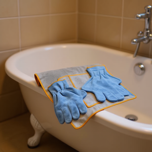 Toalla de baño para mascotas Yommy de 78x55cm con guantes y bolsillos para mascotas - Product Image 3