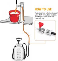 Kit de nettoyage pour Kegerator portable multifonctionnel avec pompe manuelle, brosse de nettoyage de ligne de bière sous pression, clé de robinet et connecteur de ligne de fût 4L