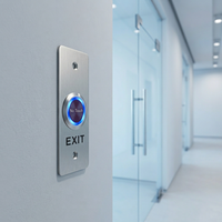 Interrupteur infrarouge sans contact 12V IP66 avec logo personnalisé, interrupteur de sortie de porte sans contact avec indication LED
