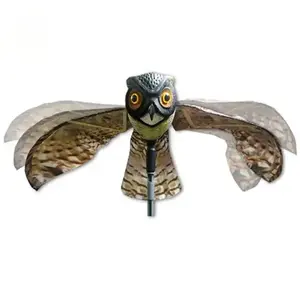 Fakee совы, движущиеся крылья для птиц-Реалистичная приманка для отпугивания птиц, ястреба, голубя и белки, отпугивающая вредителей