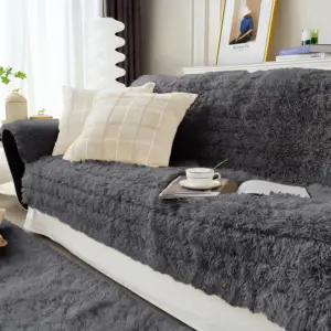 Wholesale Luxury Long Hair Plush Anti-skidding Sofa Cover For Home Use