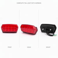 Feu arrière LED pour moto 70-4, feu stop universel, lentille rouge, remplacement pour moto tout-terrain et scooter