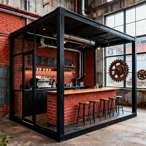 Elegante cafetería prefabricada moderna y Tienda Móvil con casa de contenedores para un atractivo diseño de espacio minorista - Product Image 6