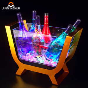 <span class=keywords><strong>Bar</strong></span> klub malam bentuk perahu sampanye emas warna transparan logam terpisah plastik akrilik menyala ember es Led untuk pesta - Product Image 3