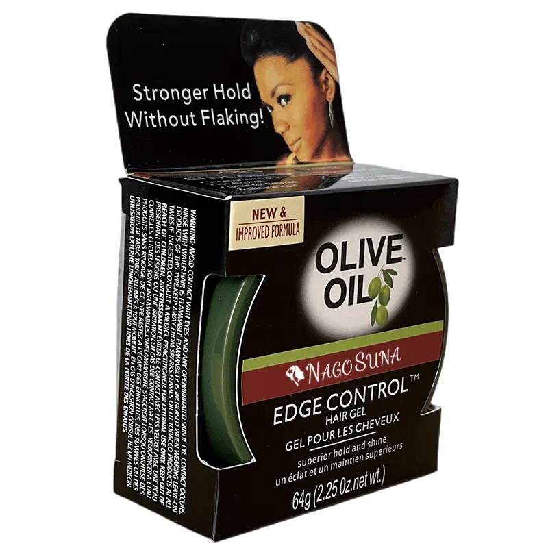 NAGOSUNA custom logo natural edge control wax hair gel vendor bulk braid alcohol free best edge control with brush