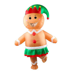 Costume gonflable de Noël et d'Halloween pour tout le corps, drôle et mignon, pour fête costumée, costume gonflable d'elfe et de bonhomme en pain d'épices - Product Image 1