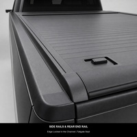 Couverture de benne enroulable noire mate pour camionnettes avec poignée de déverrouillage encastrée