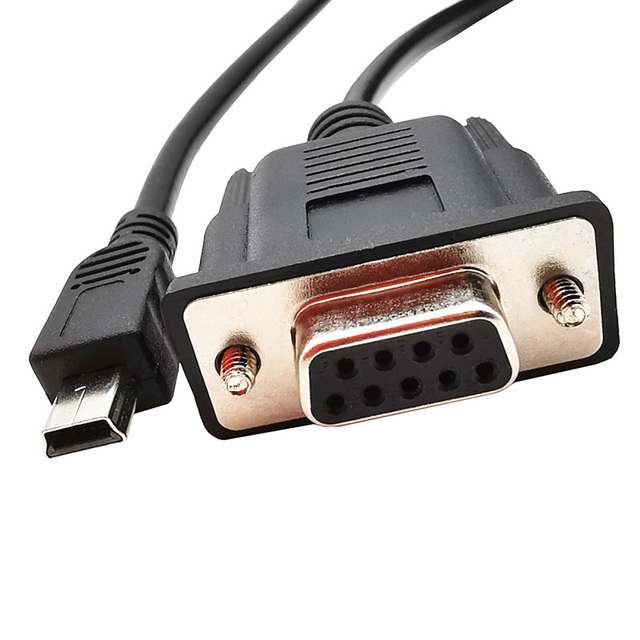 Wholesales Durable 1.8m 6ft USB Mini 5pin Male to VGA RS232 Serial D-sub DB9 9pin Female Converter Adapter Cable