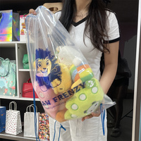 Offre Spéciale clair en peluche poupée en plastique griffe sac à dos personnalisé jouet poupée Transparent griffe emballage sac à dos