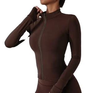 2023 Lulu, conjuntos de Yoga de manga larga, conjunto de Yoga de 3 piezas de entrenamiento con chaqueta, conjuntos de Yoga de Fitness con cremallera completa - Product Image 4