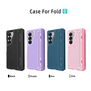 เคสโทรศัพท์ Samsung Z Fold 6 รุ่นใหม่ พร้อมช่องใส่ปากกาแม่เหล็กแบบติดด้านข้างและขาตั้ง เหมาะสำหรับการนำเข้าข้ามพรมแดน ผลิตจากวัสดุ PC แข็ง - Product Image 5