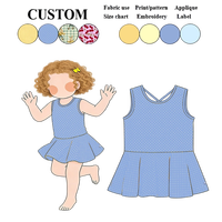 Robe sans manches pour petite fille en tissu confortable et doux pour la peau, motif à pois jaunes et blancs, tenue d'été pour les vacances, vente en gros personnalisée, livraison rapide