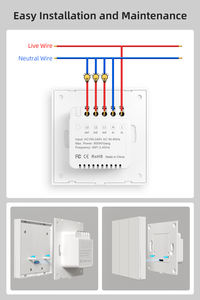 LangYeao para Tuya Inteligente WiFi Botão Interruptor 1/2/<span class=keywords><strong>3</strong></span>/4 Gang ABS UE REINO UNIDO Controle de Luz Cena Ambiente Alexa Google Voice Fio Neutro - Product Image 6