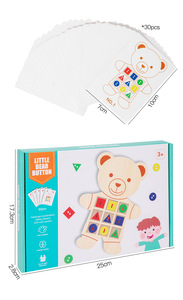 Juguete de Madera Montessori para Enhebrar, Juego de Enhebrar con Forma de Oso para Desarrollar la Motricidad Fina, para Preescolar y Guardería - Product Image 3