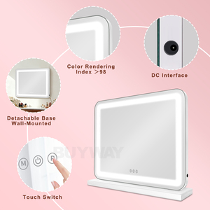 Gương trang điểm hình vuông bán buôn, gương bàn trang điểm, gương mỹ phẩm có đèn LED, gương trang điểm bán chạy, gương làm đẹp - Product Image 2