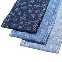 Tissu denim tricoté jacquard en forme de fleur, 80 % coton, bleu, pour textile de maison, filles, 10,5 oz, poids lourd, résistant à l'abrasion, haute qualité