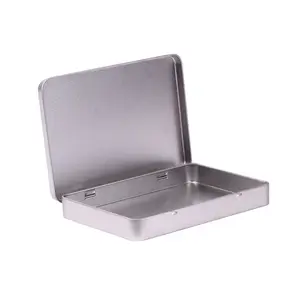 Good quality 160*112*20 mm bulk empty tin cans silver metal tin box for food and gift