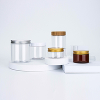 Conteneur de confitures au miel et au beurre d'arachide de qualité alimentaire 250ml 300ml 400ml Pots en plastique PET de 500ml avec couvercle à vis noir