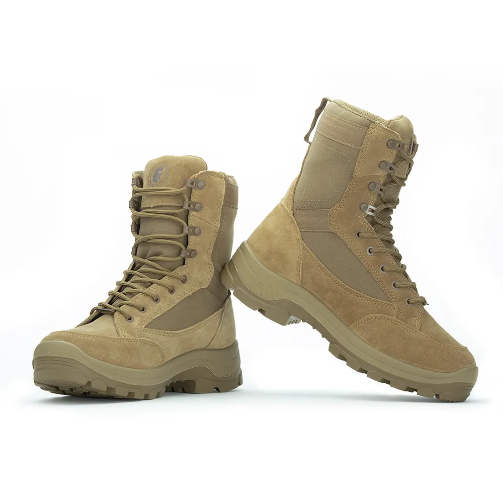 GOLDEN RETRIEVER Khaki Tactical Shoes Men Boots Anti-slip Rubber Sole Combat Boots for Sale Government Footwear Supplier