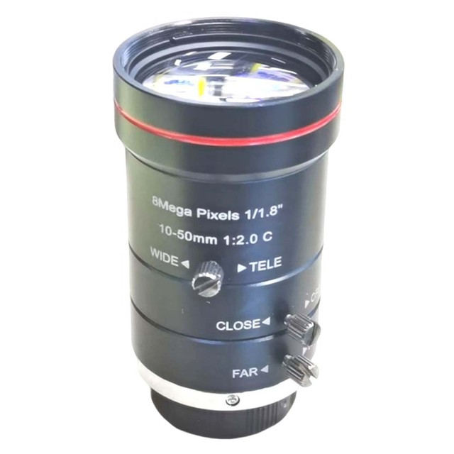 10-50 mm F2.0 Aperture 1/1.8 inch 8MP Manual Focus Manual Zoom C Mount Lens 10-50mm Varifocus M34 8 Megapixel C-mount Lens