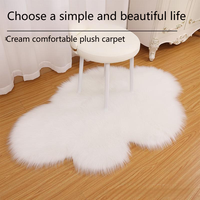 Tapis en peluche en forme de nuage irrégulier chambre à coucher chevet et salon tapis de sol ensemble de tapis