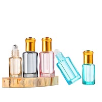 Flacon à bille octogonal en verre couleur personnalisée Hongsheng pour échantillons d'huiles essentielles et soins de la peau, impression sérigraphique de logo personnalisé