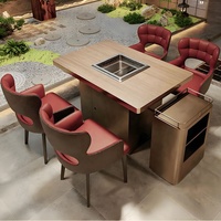 Meubles de salle à manger modernes en bois et cuir souple, table et chaise blanches et noires, canapé pour restaurant, café, utilisation en extérieur