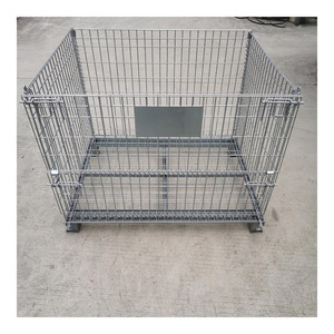 Custom Stackable Steel Mesh Pallet <b>Storage</b> Metal Wire Cages - Product Image 1