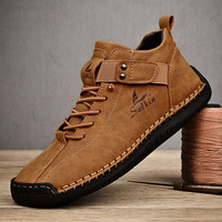 Nouvelles Chaussures Décontractées Homme en Cuir PU Faites à la Main 2025 – Baskets Respirantes en Cuir pour Homme, Bottines d'Extérieur