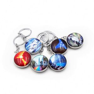 <b>Personalized</b> Logo Dome Crystal Circle <b>Keychain</b> Custom Printed Glass Keyring - Product Image 2