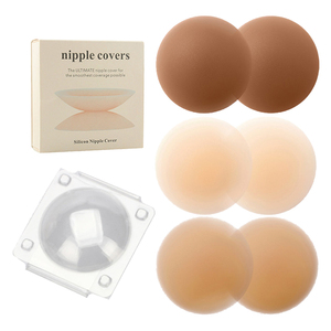 Wholesale Reusable Nipple Pasties Waterproof Seamless Invisible Non Adhesive Silicone Nipple Cover No Glue