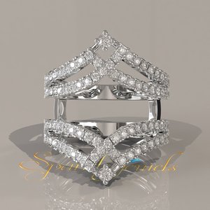 Anillo Personalizable con Aros de Diamantes, Anillo Envolvente Aggie, Anillo a Juego con Moissanita, Anillo de Eternidad, Banda de Eternidad de Diamantes - Product Image 4