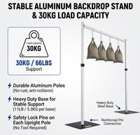 Support de toile de fond réglable en usine, structure robuste pour panneaux floraux et rideaux, avec base en acier