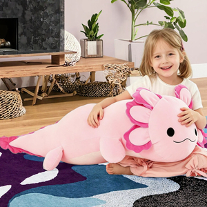 BENINY Coussin en peluche Axolotl 10 cm, rembourré en coton PP, rose vif, ultra doux, câlin et adorable, cadeau pour bébés, unisexe, anniversaire - Product Image 3
