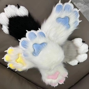 Gants interactifs pour chat avec couineur en forme <span class=keywords><strong>de</strong></span> patte |   Griffes <span class=keywords><strong>de</strong></span> main en fourrure colorées écologiques pour cosplay |   Capuchon <span class=keywords><strong>de</strong></span> protection pour griffes <span class=keywords><strong>de</strong></span> chat pour le Poisson d'avril et Halloween - Product Image 4