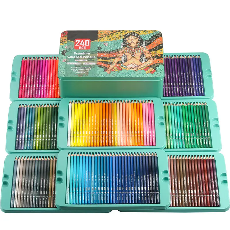 2021 yeni gelmesi Yiwu toptan yaratıcı kişilik boyama kombinasyonu 240 renkli kurşun kalem seti