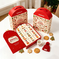 Boîte de calendrier de l'avent personnalisée en papier écologique avec 12 compartiments pour biscuits, vide, pour emballages cadeaux de fêtes