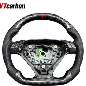 Accesorios Interiores para Automóviles YTcarbon, Volante <span class=keywords><strong>Deportivo</strong></span> Personalizado de Fibra de Carbono y Cuero para S40 V50 <span class=keywords><strong>C30</strong></span> C70 R-Design T5 - Product Image 1