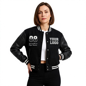 Custom <b>Women</b> Varsity <b>Jacket</b> Wool PU Leather Sleeves Chenille Patches Letterman <b>Bomber</b> <b>Jacket</b> College Baseball <b>Jacket</b> 2026 - Product Image 2