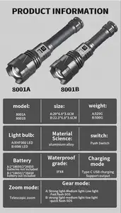 5000 루멘 26650 xhp360 1500m 60W LED 충전식 토치 라이트 하이 파워 전술 롱 샷 스포트라이트 핸드 램프 손전등