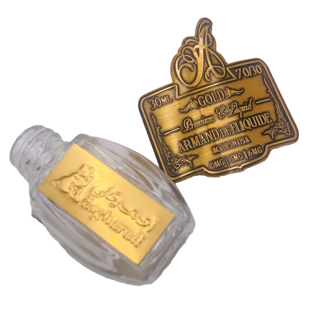 香水瓶包装用カスタマイズ3Dマットアルミニウム金属ラベル卸売ブランド香水瓶用金属ラベル