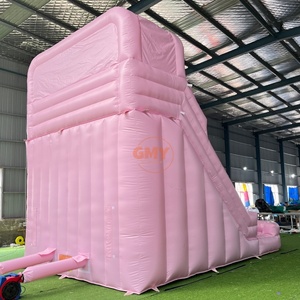 Castillo Inflable <span class=keywords><strong>con</strong></span> Tobogán, Castillo Inflable Princesa <span class=keywords><strong>Rosa</strong></span> para Niñas, Tobogán Doble <span class=keywords><strong>con</strong></span> Deslizamiento en Seco/Húmedo, Hpfburg - Product Image 4