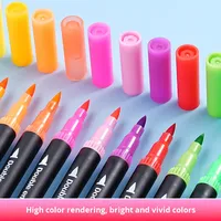 Stylos aquarelle à double pointe transfrontalière dessin d'art décrivant les marqueurs colorés effaçable PP matériel écologique pour enfants