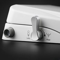 Accessoire de bidet mécanique en plastique PP, double buse autonettoyante, forme en D, hygiénique, installation facile DIY, pour amélioration de salle de bain