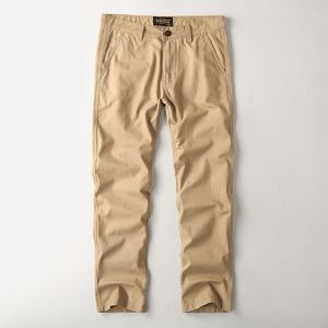 Pantalon cargo formel neuf pour homme, grande taille, en pur coton, coupe droite, motif uni, lavage enzymatique, taille haute élastique, pantalon de sport - Product Image 6