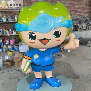 Escultura de Dibujos Animados, Figura de Fibra de Vidrio, Modelo de Mascota Hecho a Mano para Montar en el Suelo Exterior - Product Image 1