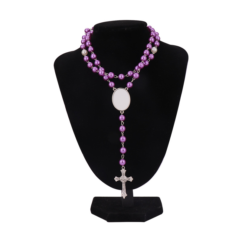 Collier chapelet à transfert thermique violet sx052-pe