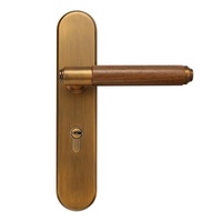 Nouvelle serrure de porte intérieure de chambre à coucher de style chinois en bronze jaune, ensemble de poignées magnétiques silencieuses pour porte en bois massif