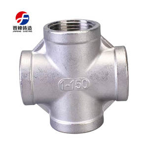 304 ステンレス鋼 4 方向ワイヤーインナーワイヤークロスストレートステンレス鋼クロスコネクタ配管継手雌ねじ - Product Image 1